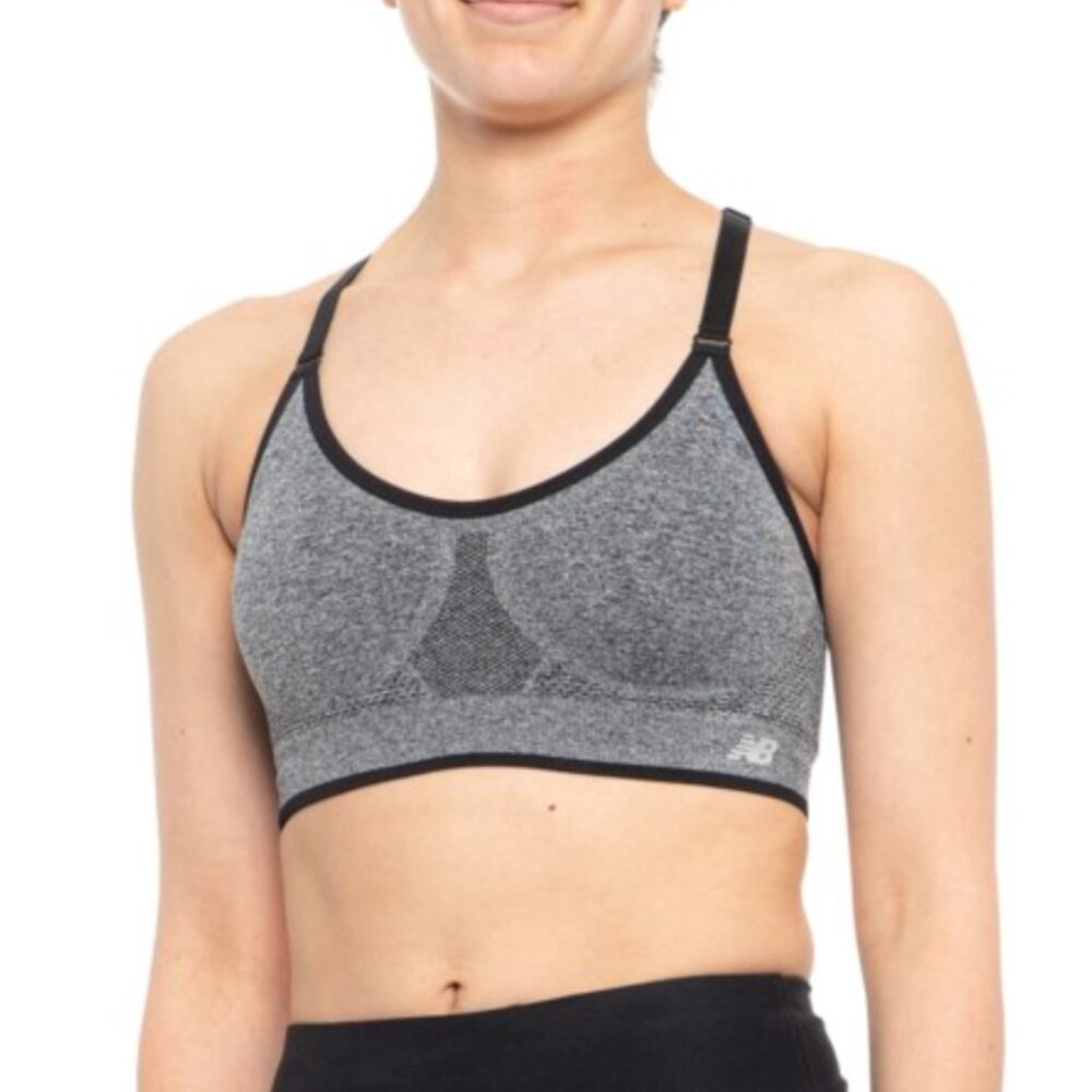New Balance Seamless Crochet Back Medium Impact Racerback Sports Bra women's XL